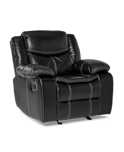 Homelegance White Label Veloce 43" Glider Reclining Chair In Black