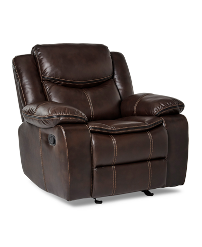 Homelegance White Label Veloce 43" Glider Reclining Chair In Brown