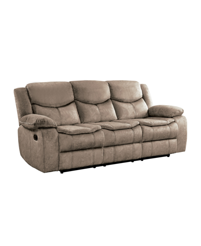 Homelegance White Label Veloce 88" Double Glider Reclining Sofa In Brown