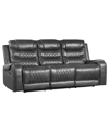HOMELEGANCE WHITE LABEL BAILEY 87" DOUBLE RECLINING SOFA WITH DROP-DOWN CUP HOLDERS, RECEPTACLES AND USB PORT