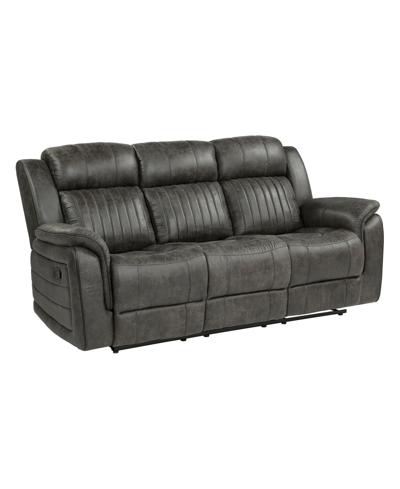 Homelegance White Label Lola 84" Double Reclining Sofa In Brownish Gray