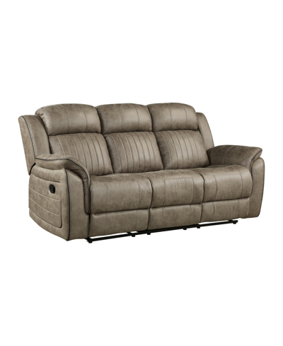 Homelegance White Label Lola 84" Double Reclining Sofa In Sandy Brown