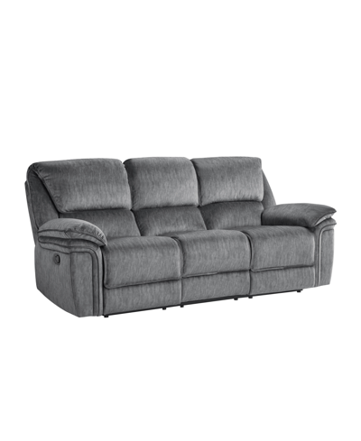 Homelegance White Label Andes 89" Double Reclining Sofa In Gray