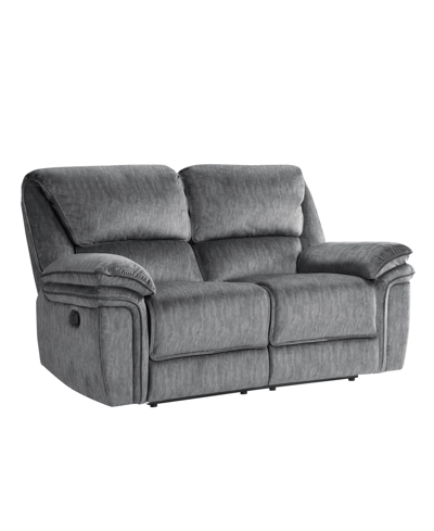 Homelegance White Label Andes 65" Double Reclining Loveseat In Gray