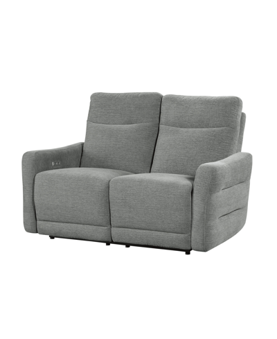Homelegance White Label Bronagh 57" Power Double Reclining Loveseat In Gray