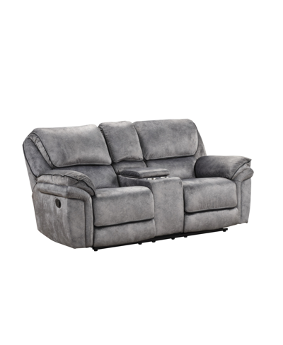 Furniture Of America Bishop 79" Fabric Manual Recliner Loveseat In Gray