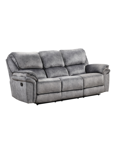 Furniture Of America Bishop 89" Fabric Manual Recliner Sofa In Gray