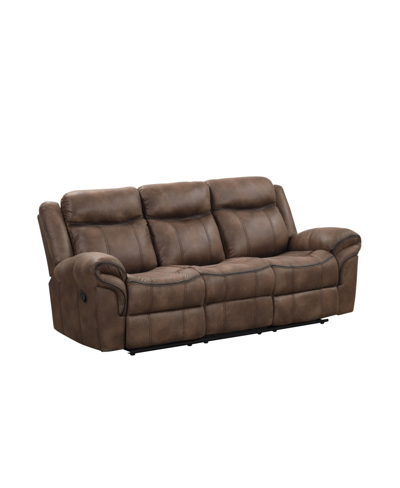 Furniture Of America Harris 87" Fabric Manual Recliner Sofa In Brown