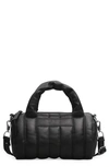 Rag & Bone Cloud Mini Quilted Leather Duffle In Black