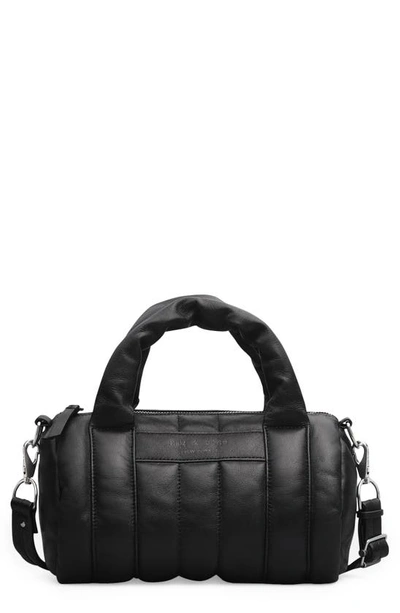 Rag & Bone Cloud Mini Quilted Leather Duffle In Black
