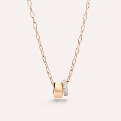 Pomellato Iconica 18kt Rose Gold Necklace With Diamonds In Rose Gold-tone