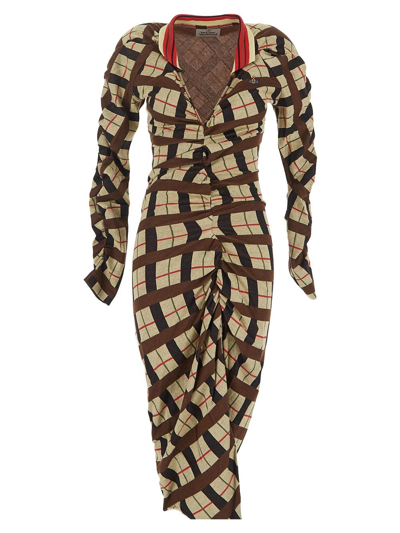 VIVIENNE WESTWOOD ワンピース Pulling gathered 1014837 Vivienne Westwood Pulling Midi Dress | Black | FARFETCH