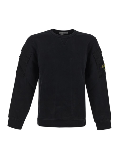 Stone Island Cotton Sweatshirt In Black