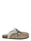Jw Anderson Buckle Suede Loafers In Beige