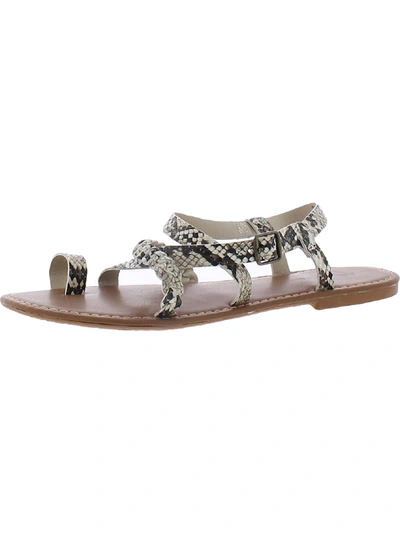 Arizona Jeans Co. Andino Womens Toe Loop Slingback Flat Sandals In Silver