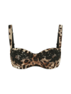 DOLCE & GABBANA DOLCE & GABBANA LEOPARD PRINTED BALCONETTE BRA