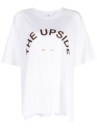 The Upside Laura Logo-print Cotton T-shirt In White