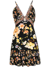 Camilla Secret History Cutout Silk Minidress In Black