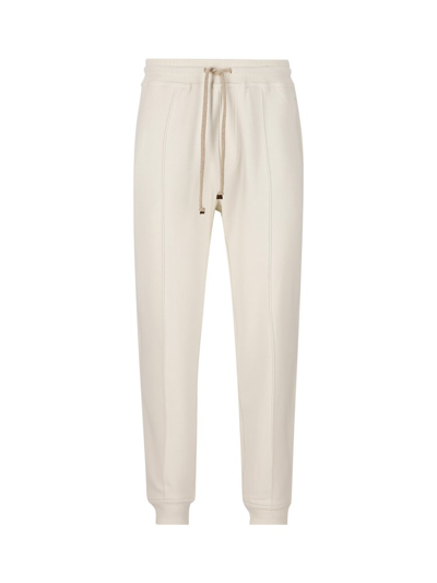 Brunello Cucinelli Drawstring Straight Leg Trousers In Beige