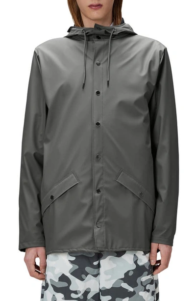 Rains Lightweight Hooded Waterproof Rain Jacket In Grey