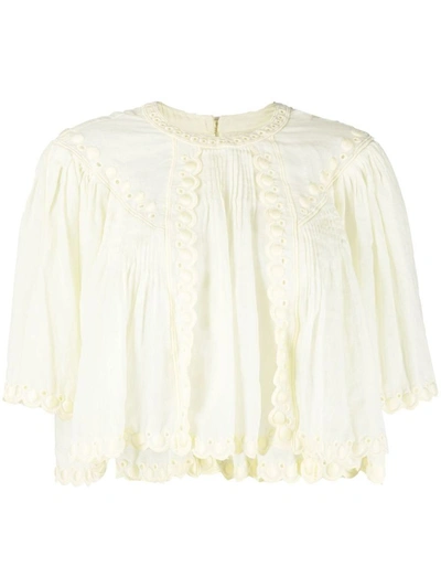 Isabel Marant Ogalice Ramie Top In White