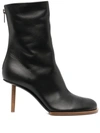 Jacquemus Round Square Ankle Boots In Black