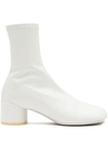 Mm6 Maison Margiela Leather Ankle Boots In White