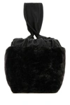 Jil Sander Woman Black Shearling Clutch In Black