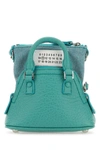 MAISON MARGIELA MAISON MARGIELA WOMAN SEA GREEN LEATHER AND FABRIC 5AC CLASSIQUE BABY HANDBAG