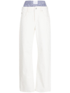 Alexander Wang Layered Boxer Skater Jean In Denim In White