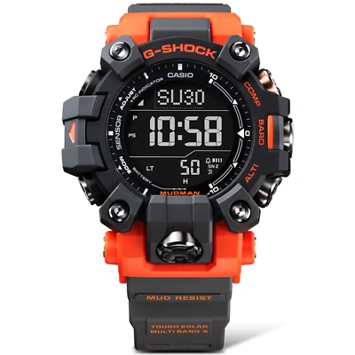 Pre-owned G-shock Gw9500 Mudman Orange Gray