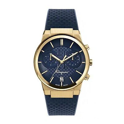 Pre-owned Ferragamo Watch  Sfme00221  Sapphire Chrono Man 45mm Stainless Steel