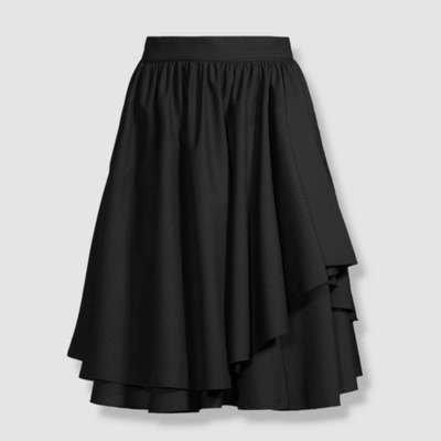Pre-owned Tory Burch $998  Women's Black Wool/mohair Suiting Ballet Skirt Size 14