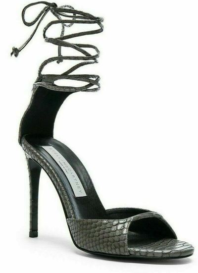 Pre-owned Stella Mccartney Ankle Tie Heels With Lacing Sandals Pumps Shoes 36 In Gray