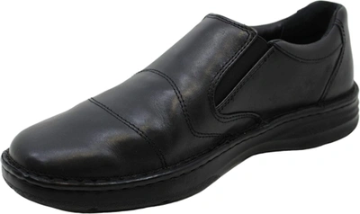 Pre-owned Drew Men Fairfield 43906 Leather Loafers Shoes In Black