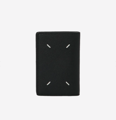 Pre-owned Maison Margiela Leather Bi-fold Card Holder, Black