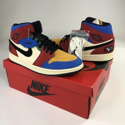 Pre-owned Jordan Nike Air  Retro 1 Mid Fearless Blue The Great Men Size 9.5 Cu2805 100 In Red