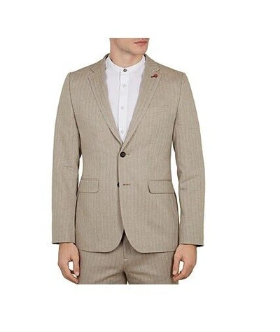 Pre-owned Ted Baker Men's Ballroom Blazer Suit Jacket Sport Coat Natural Xs $489 Bb461 In Beige