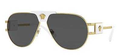 Pre-owned Versace Ve 2252 White/ Grey 63/12/145 Men Sunglasses In Gray