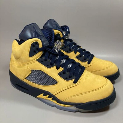 Pre-owned Jordan Size 10 -  5 Retro Sp Michigan 2019 In Yellow