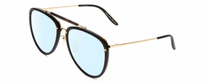 Pre-owned Aviator Gucci Gg0672s Unisex  Blue Light Glasses Black Gold Tortoise Havana 58 Mm