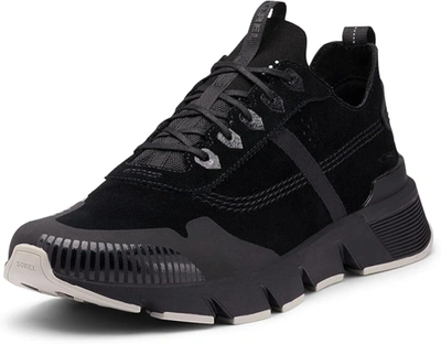 Pre-owned Sorel Men's Kinetic Rush Wp Sneaker — Waterproof Suede Sneakers In Black, Dark Stone