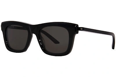 Pre-owned Balenciaga Bb0161s 001 Sunglasses Women's Black/grey Lenses Square Shape 52mm In Gray