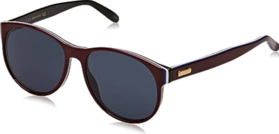 Pre-owned Gucci Authentic  Sunglasses Gg 0271s-003 Burgundy W/ Blue Lens 55mm