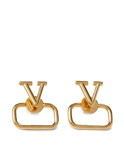 Valentino Garavani Vlogo Signature Stud Earrings In Gold