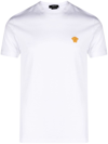 VERSACE WHITE MEDUSA-EMBROIDERED COTTON T-SHIRT