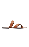 A.emery Carter Leather Slide Sandals In Brown