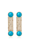 Nevernot Ready 2 Discover 18k Yellow Gold Opal Earrings In Blue