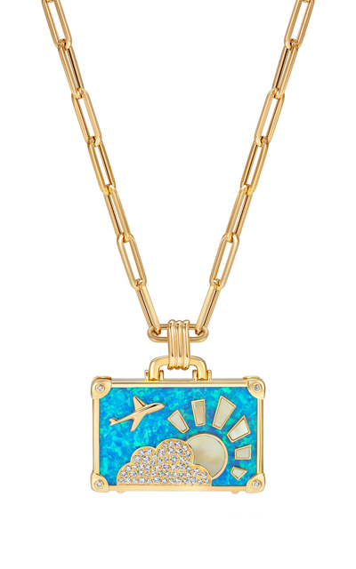 NEVERNOT BEACH ESCAPE 14K YELLOW GOLD MULTI-STONE NECKLACE