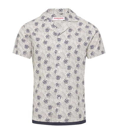 Orlebar Brown Travis Floral-print Shirt In White